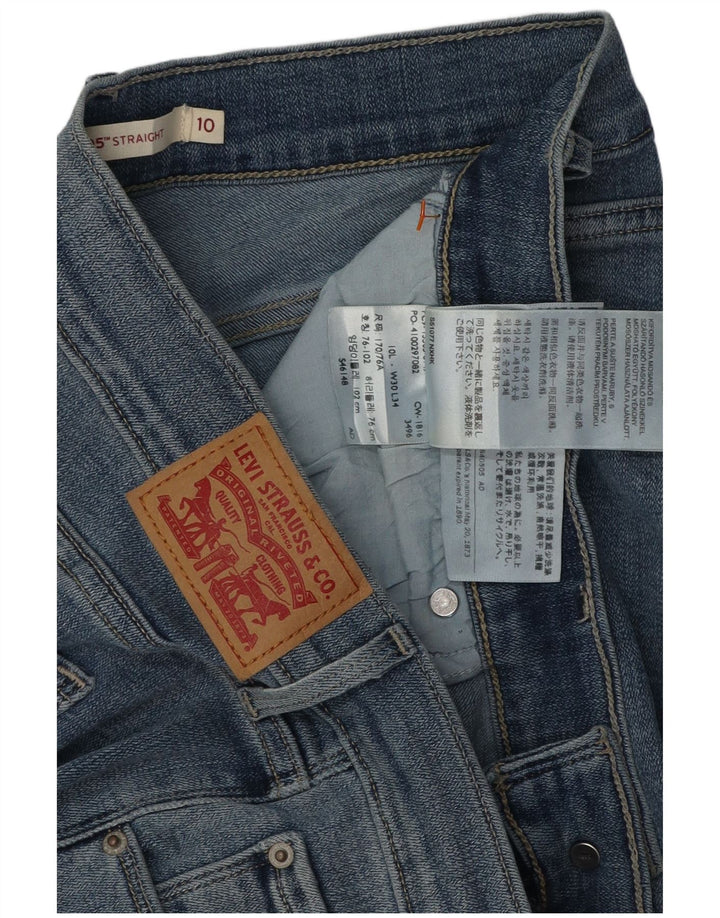 LEVI'S Jean long droit pour femme US 10 Large W30 L34 Bleu Coton