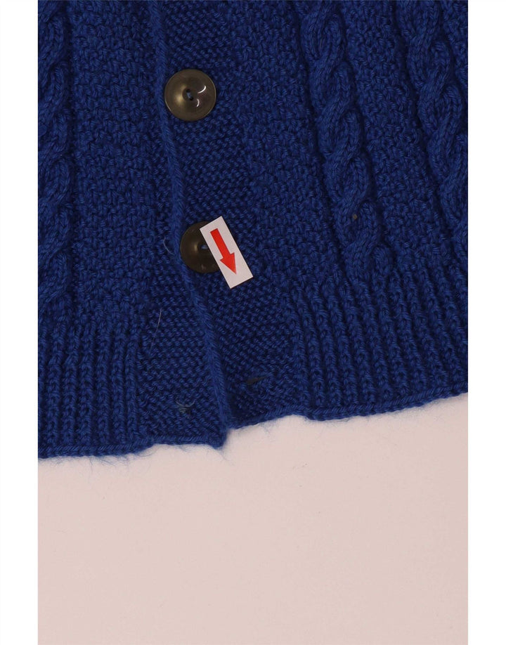 vintage Homme Cardigan Pull Bleu Moyen