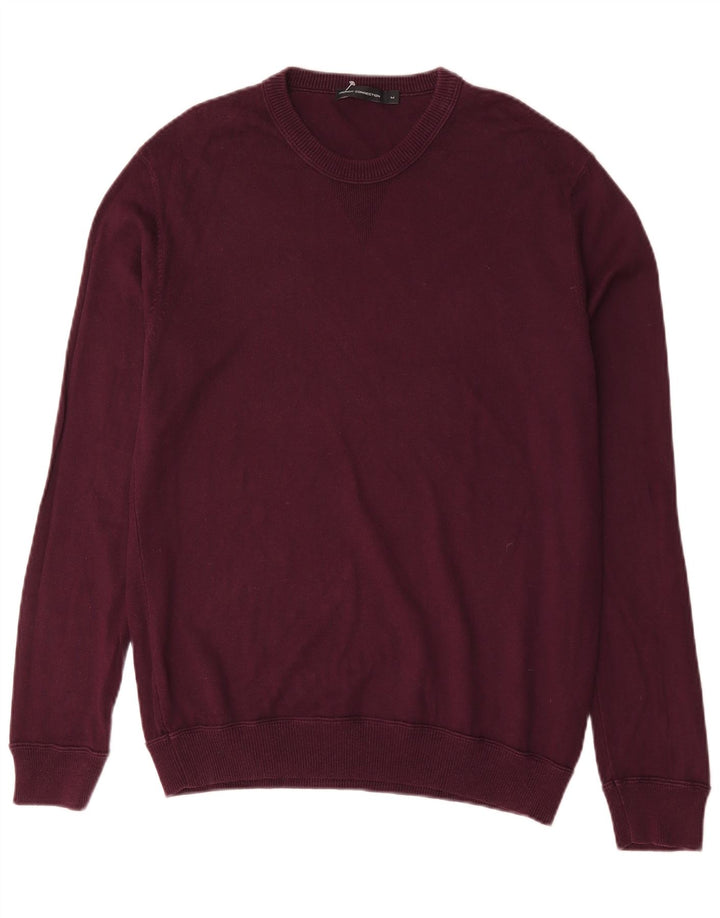 French Connection Pull Col Ras du Cou Homme Bordeaux Moyen Coton