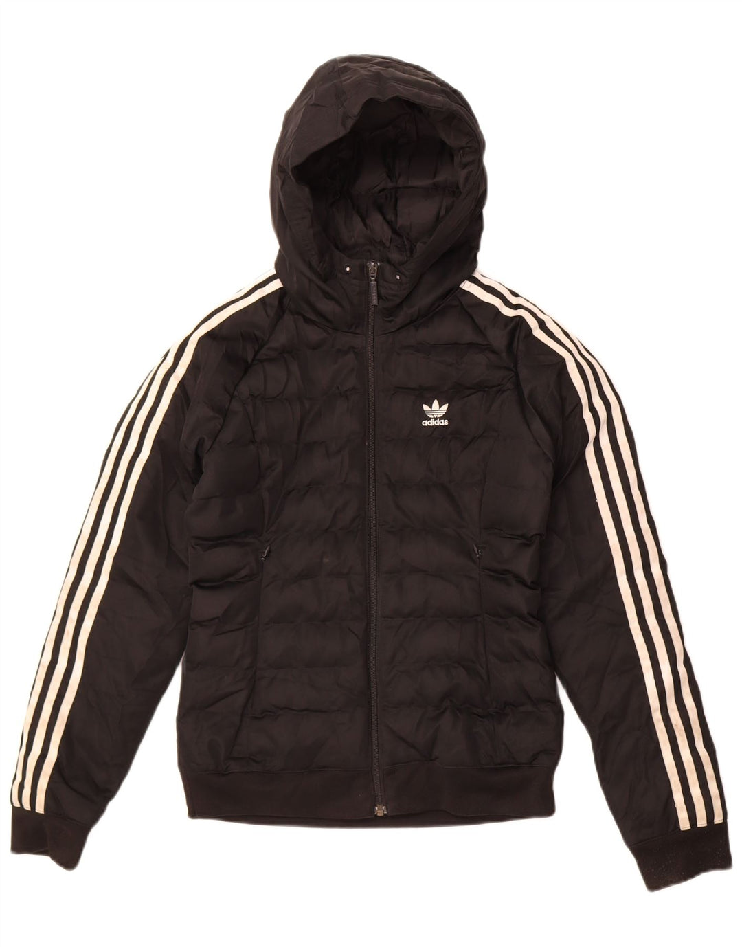 Adidas Veste rembourrée à capuche pour femme UK 6 XS Noir Polyester