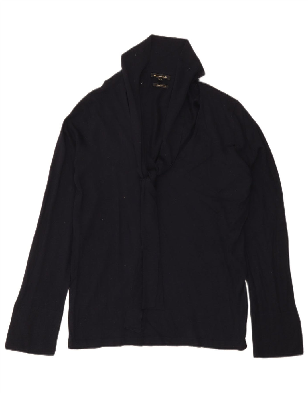 Massimo Dutti Pull à col châle pour femme UK 12 Bleu marine moyen