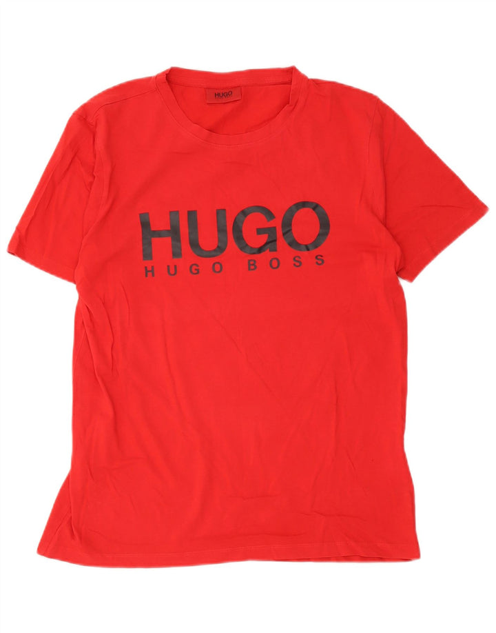 Hugo Boss Homme T-Shirt Graphique Haut Petit Rouge Coton