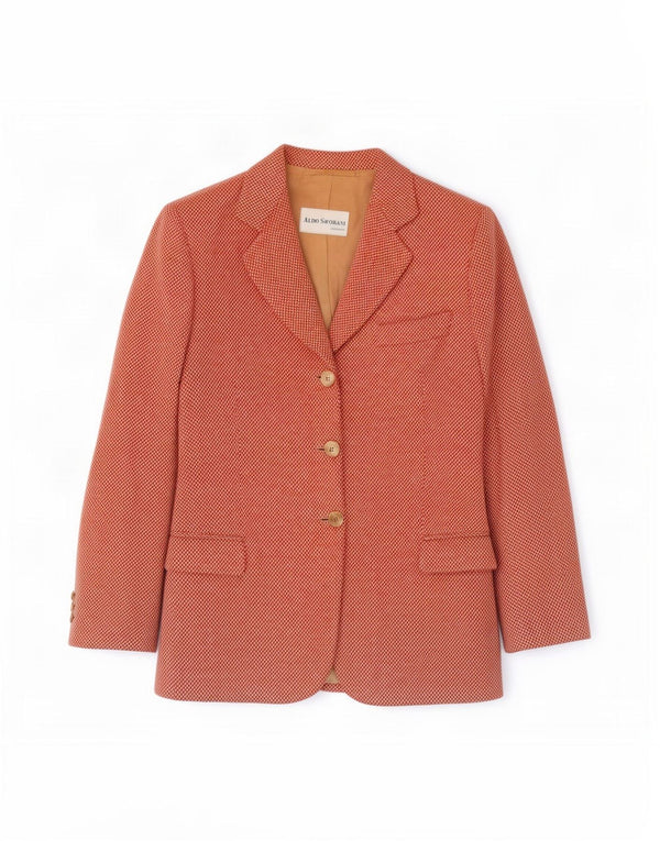 Aldo Savorani Veste blazer à 3 boutons pour femme UK 12 Rose moyen à chevrons