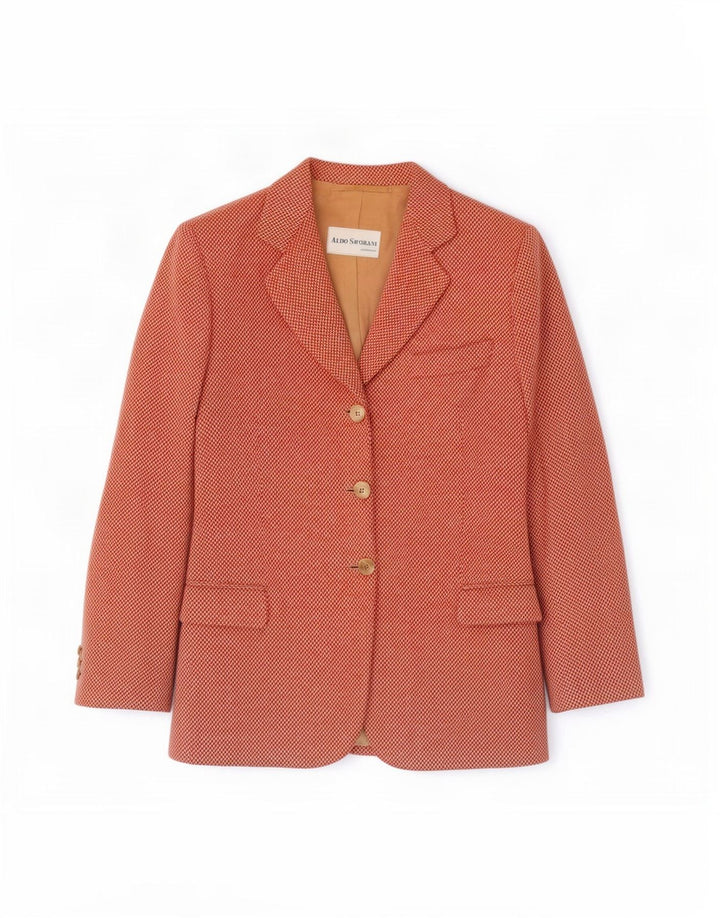 Aldo Savorani Veste blazer à 3 boutons pour femme UK 12 Rose moyen à chevrons