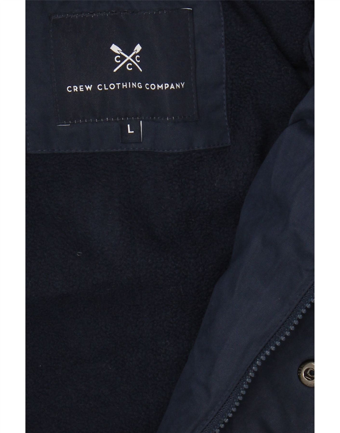 CREW CLOTHING Mens Windbreaker Jacket UK 40 Large Navy Blue Polyester Vintage Crew Clothing and Second-Hand Crew Clothing from Messina Hembry 