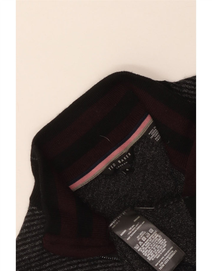 Ted Baker Pull à col zippé pour femme Taille 4 Grande laine grise