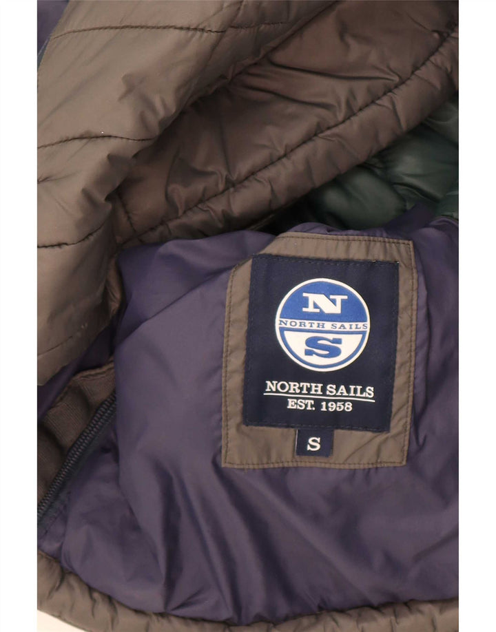 North Sails Veste matelassée à capuche pour hommes UK 36 Small Grey Nylon