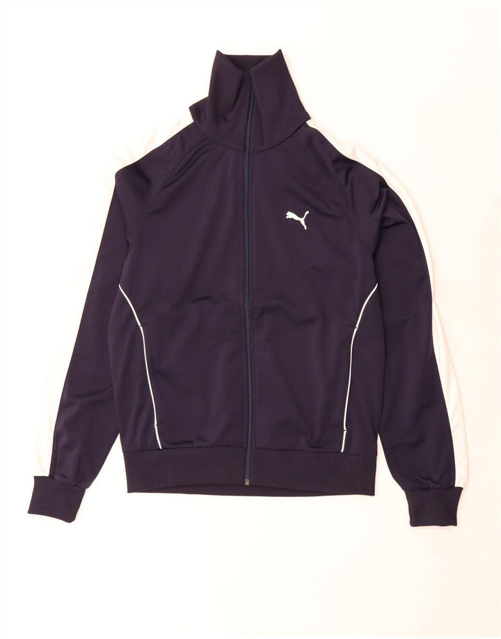 Puma Veste de Survêtement Homme Bleu Marine Moyen Polyester Colorblock
