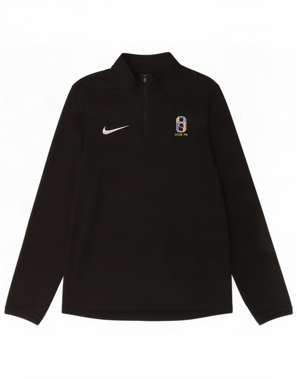 Nike Mens Zip Neck Pullover Tracksuit Top Small Black Polyester