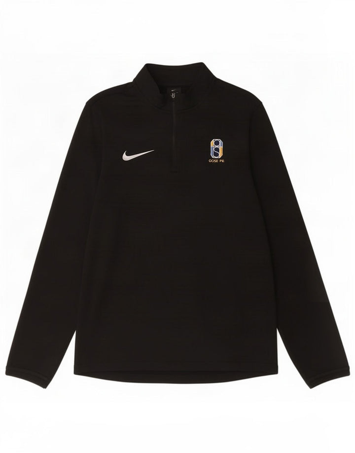 Nike Haut de survêtement à col zippé pour homme Petit polyester noir
