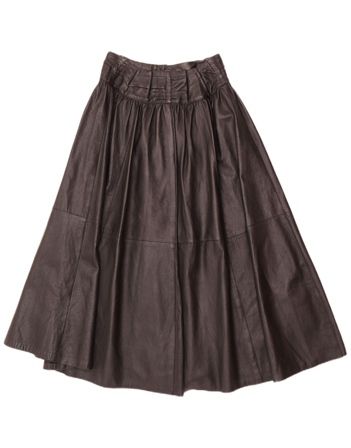Avedon Jupe évasée taille haute en cuir pour femme W24 Small Noir