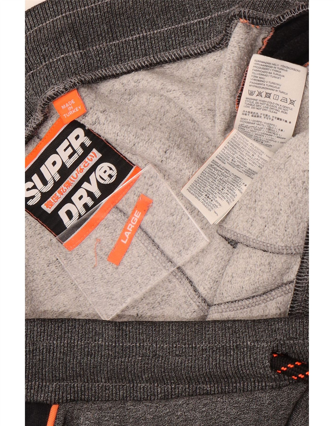 Superdry Short de Sport Graphic Homme Large Gris Colorblock Polyester