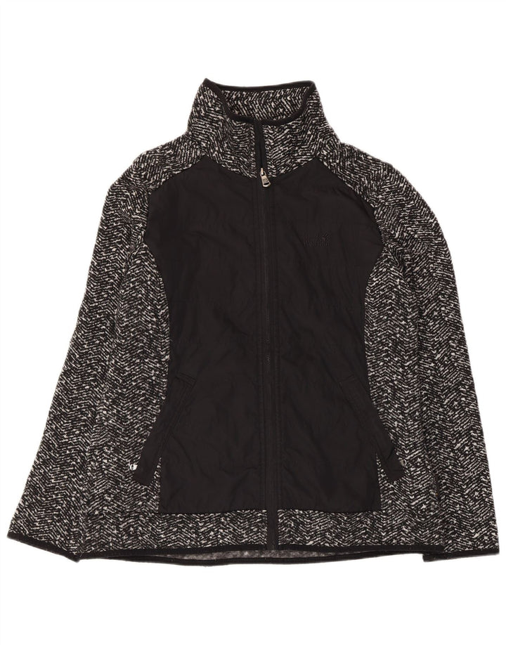 JACK WOLFSKIN Veste de survêtement pour femme UK 14/16 Grand chevron noir