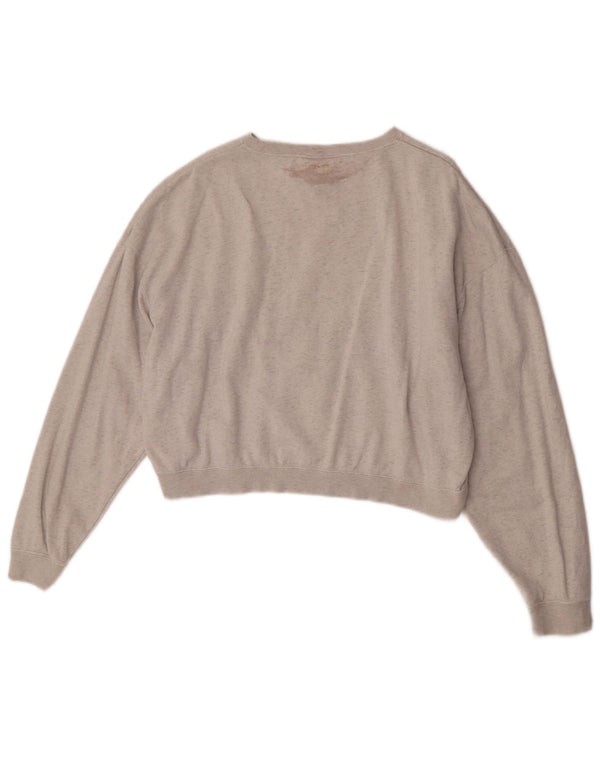 Nike Sweat-shirt court surdimensionné pour femme UK 14 Gris moyen rayé