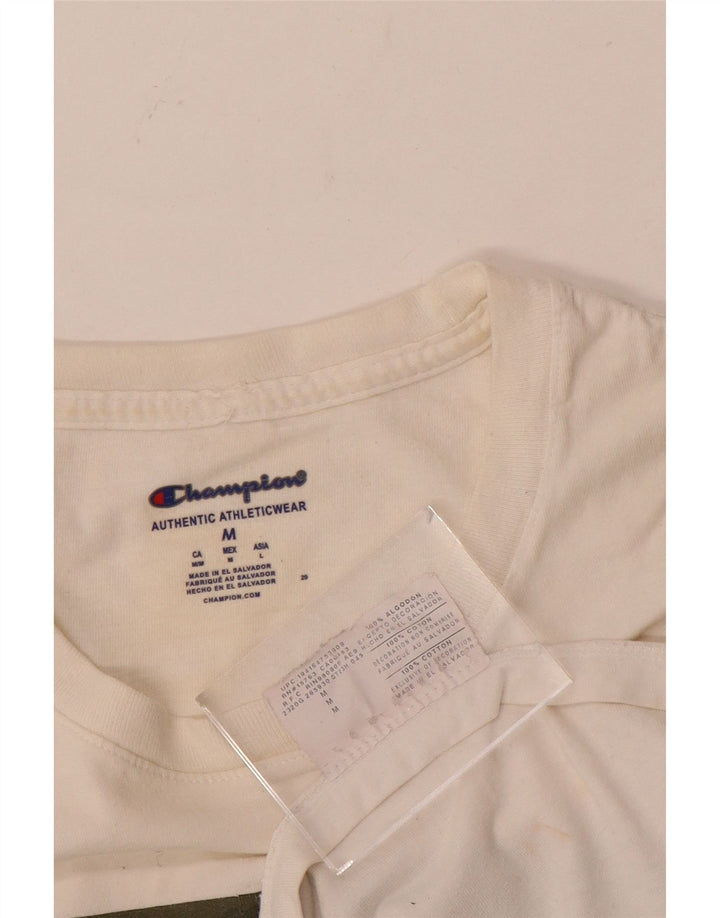 Champion T-Shirt Graphique Homme Blanc Moyen Coton