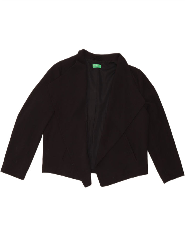 BENETTON Veste Boléro Femme UK 16 Large Noir Polyester