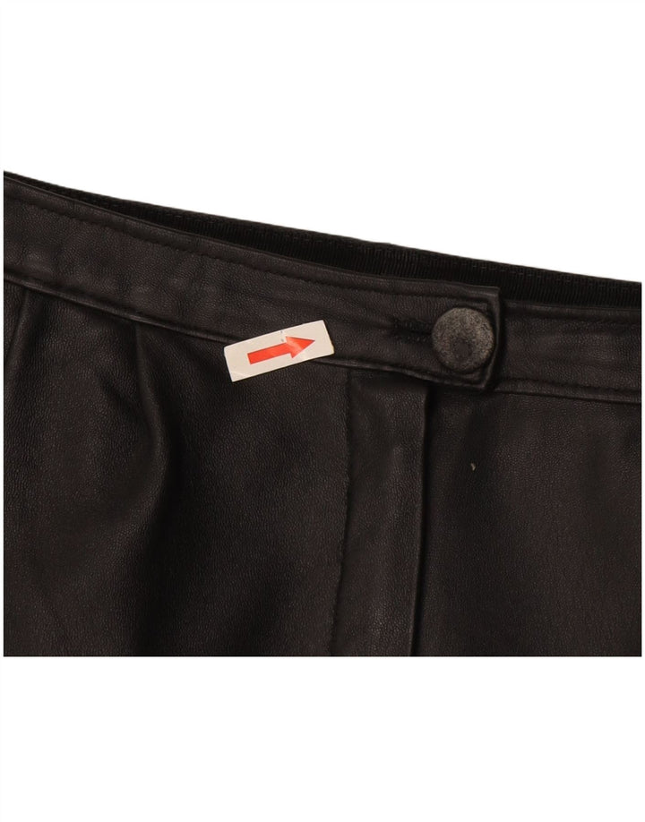 jupe en cuir femme vintage W28 Noir moyen