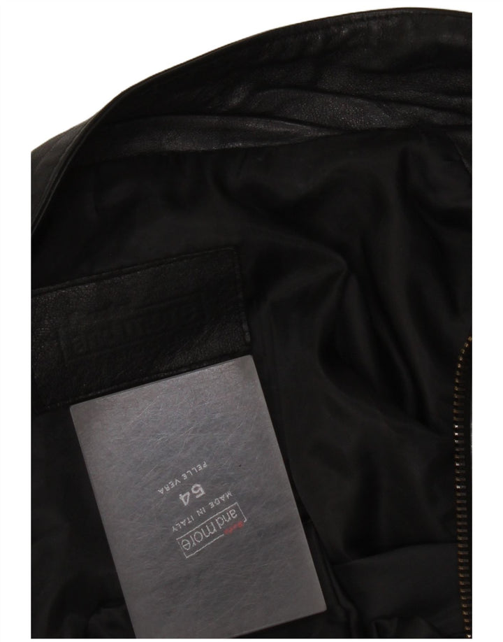 Veste en cuir homme vintage IT 54 2XL Cuir noir