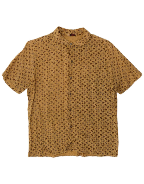 Chemise à manches courtes Vintage pour hommes, motif cachemire Beige moyen