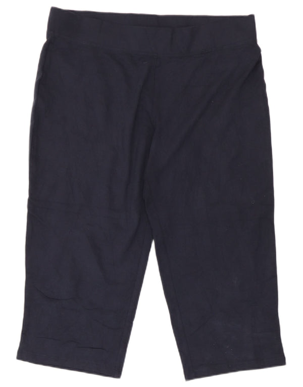 Marks & Spencer Pantalon de survêtement Capri pour femme UK 12 Bleu marine moyen