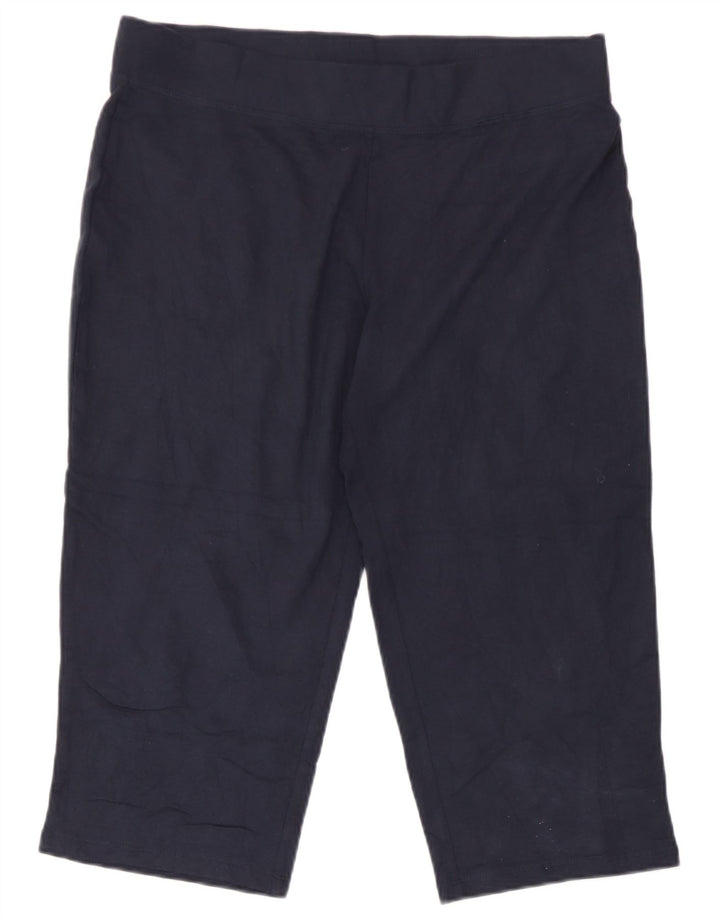 Marks & Spencer Pantalon de survêtement Capri pour femme UK 12 Bleu marine moyen