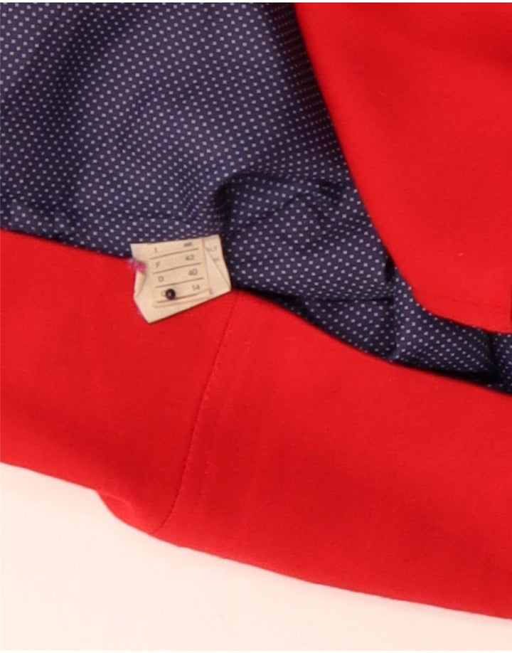 vintage Femme Double Breasted Blazer Veste UK 14 Moyen Rouge Laine Rétro