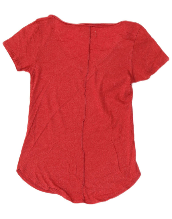Hollister T-shirt graphique pour femme UK 4 XS Rouge