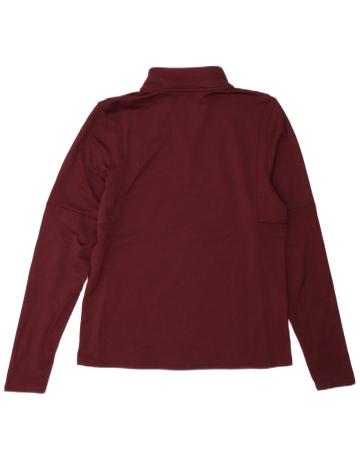 Under Armour Haut à col zippé et manches longues pour femme UK 14 Bordeaux moyen