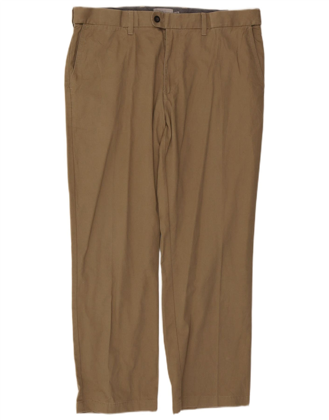 Marks & Spencer Pantalon de costume droit pour homme W38 L29 Kaki Coton
