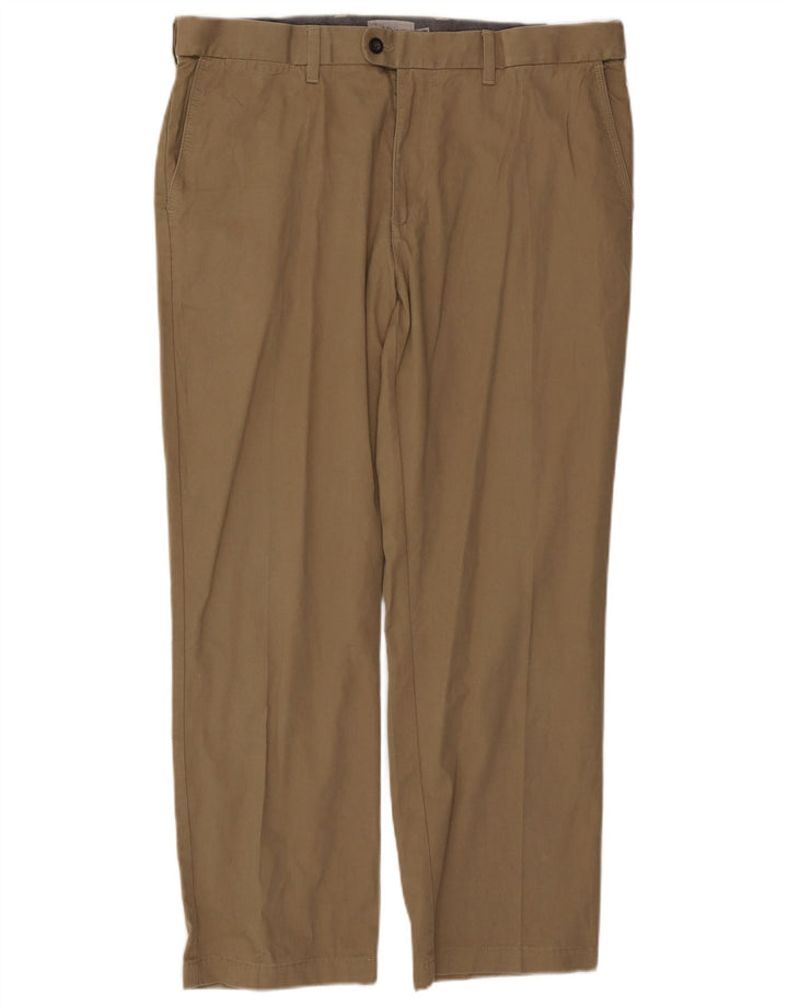 Marks & Spencer Pantalon de costume droit pour homme W38 L29 Kaki Coton