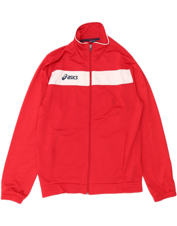 ASICS Veste de survêtement pour homme en polyester color block rouge moyen