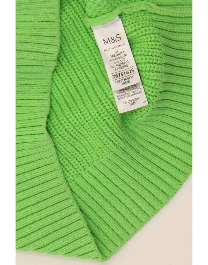 Marks & Spencer Pull court à col rond pour femme UK 14 Vert moyen