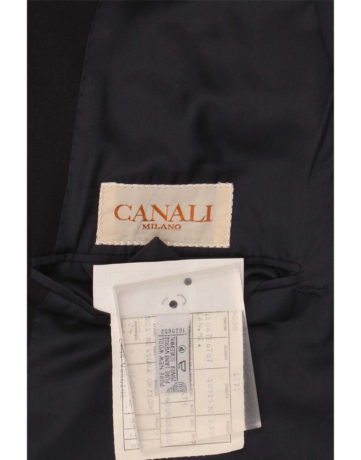 Canali Veste Blazer 2 Boutons Homme IT 58 4XL Bleu Marine Laine Vierge