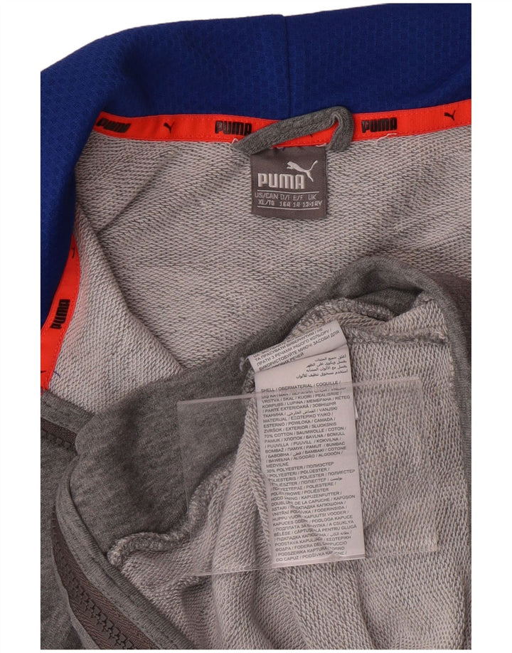 PUMA Sweat à capuche graphique zippé garçon 13-14 ans Gris Coton