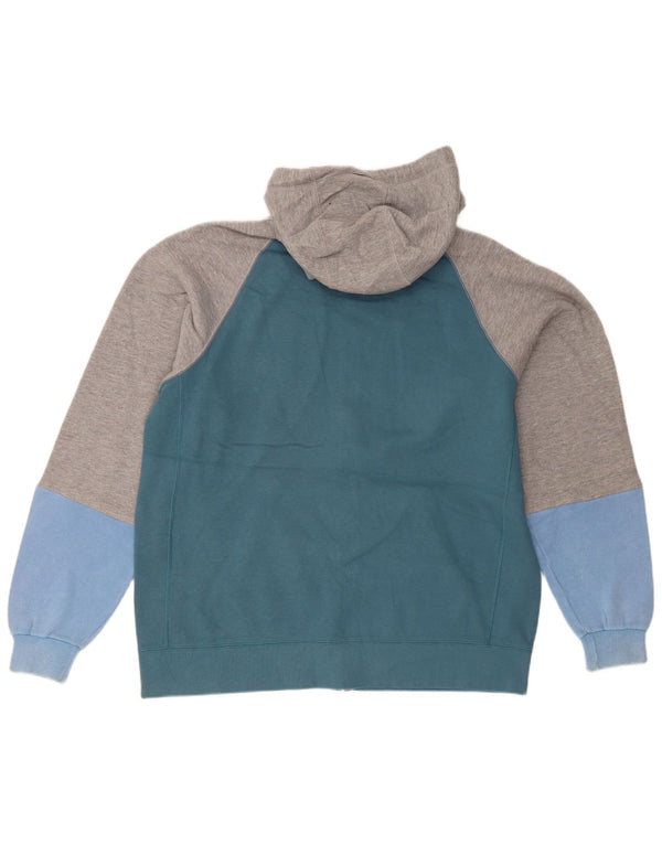 Russell Athletic Pull à capuche zippé pour homme en coton color block Bleu Taille L