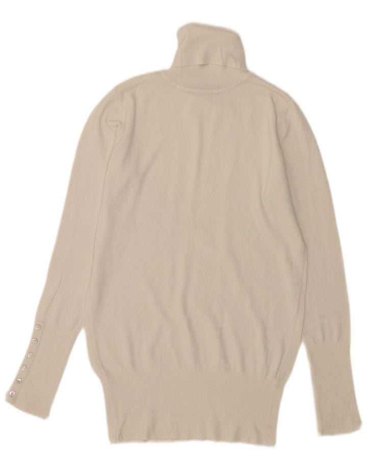 Zara Pull col roulé pour femme UK 12 Rayonne blanche moyenne