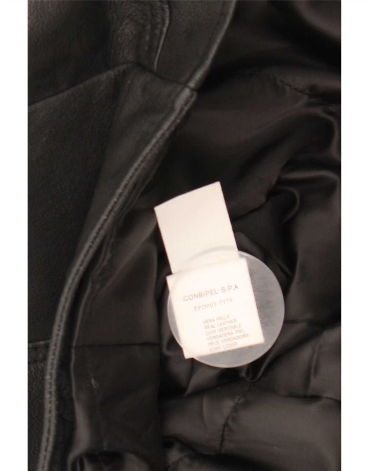 Conbipel Veste en Cuir Femme IT 46 Grand Cuir Noir