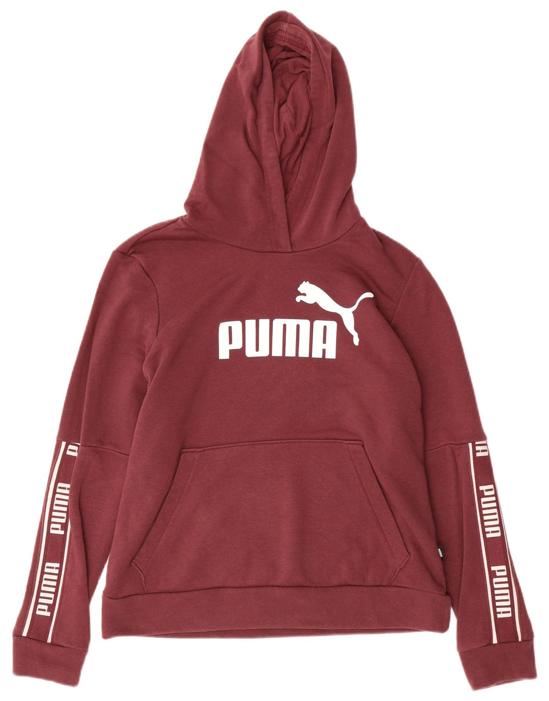 PUMA Pull à capuche graphique pour femme UK 14 Coton bordeaux moyen