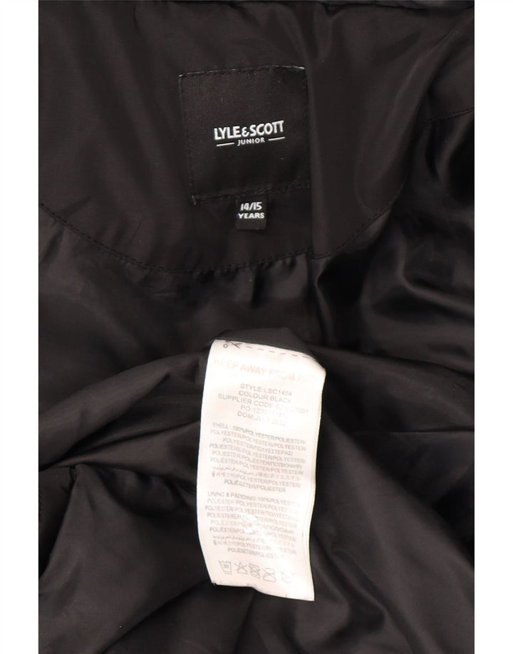 Lyle & Scott Veste matelassée à capuche garçon 14-15 ans Noir Polyester
