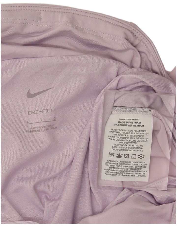 Nike Short de sport Dri Fit pour femme UK 14 Large Violet Polyester
