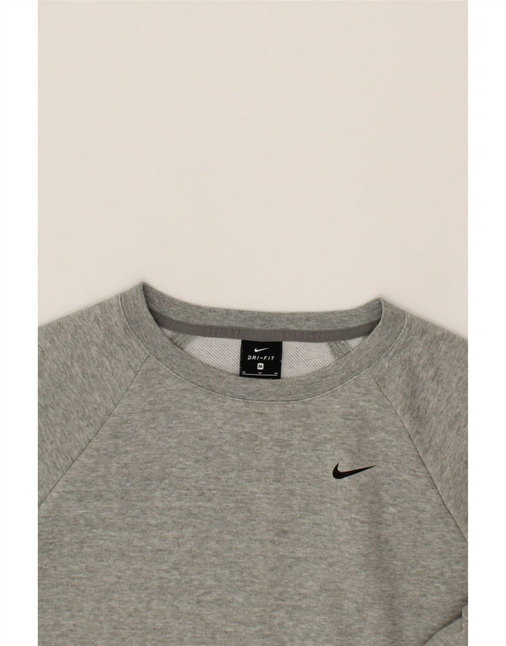 NIKE Womens Crop Sweatshirt Jumper UK 14 Medium Grey Polyester Vintage Nike and Second-Hand Nike from Messina Hembry 