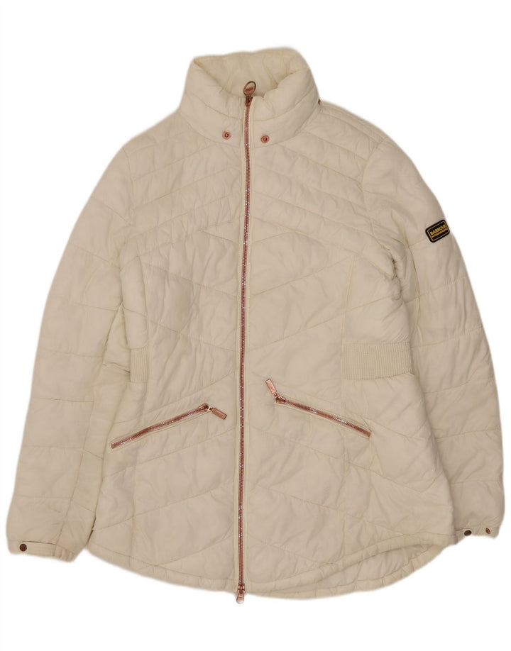 Barbour Manteau rembourré pour femme UK 14 Large Blanc Synthétique