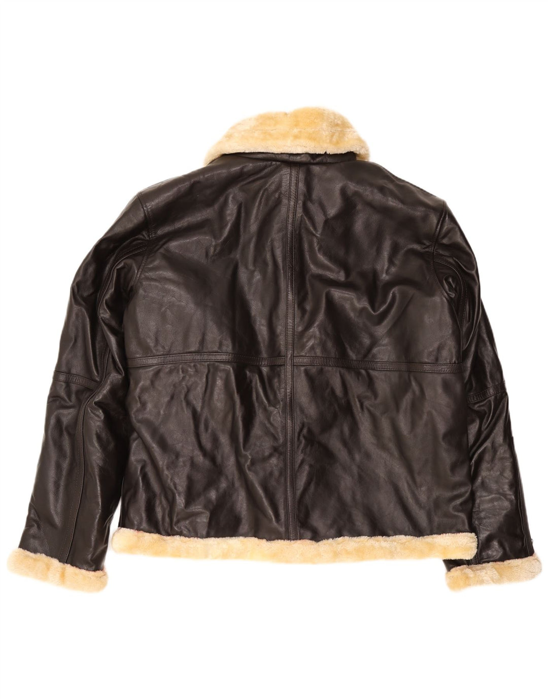 VINTAGE Veste en peau de mouton pour homme UK 50 5XL Cuir marron