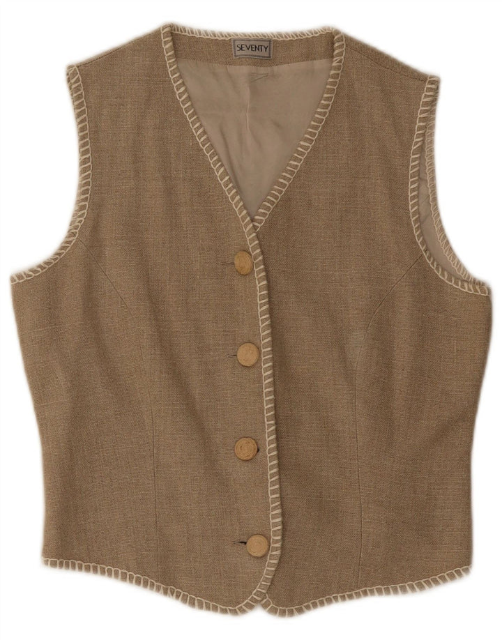 Seventy Gilet Femme IT 44 Lin Beige Moyen