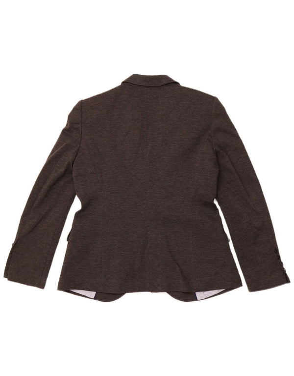 ZARA Femme 1 Bouton Blazer Veste UK 18 XL Gris Polyester