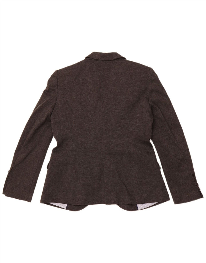 ZARA Femme 1 Bouton Blazer Veste UK 18 XL Gris Polyester