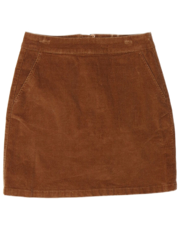 Warehouse Mini jupe en velours côtelé pour femme UK 10 Small W28 Coton marron