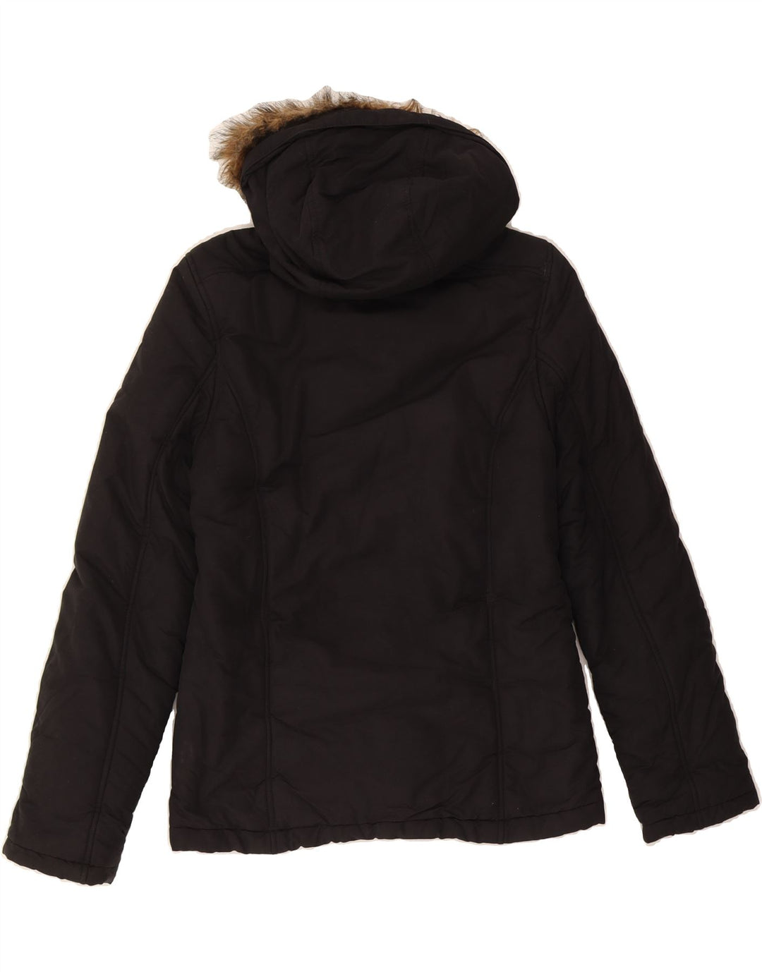 FILA Womens Hooded Padded Jacket UK 10 Small  Black Cotton Vintage Fila and Second-Hand Fila from Messina Hembry 