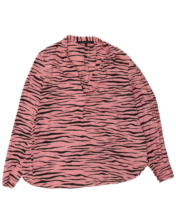 French Connection Haut Chemisier Femme Rose Moyen Imprimé Animal UK 42