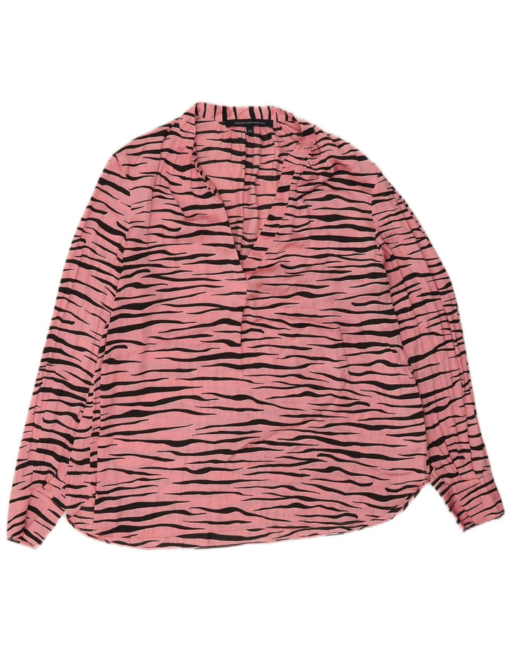 French Connection Haut Chemisier Femme Rose Moyen Imprimé Animal UK 42